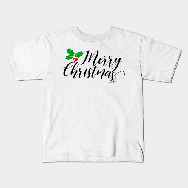 Merry Christmas Kids T-Shirt by Coral Graphics